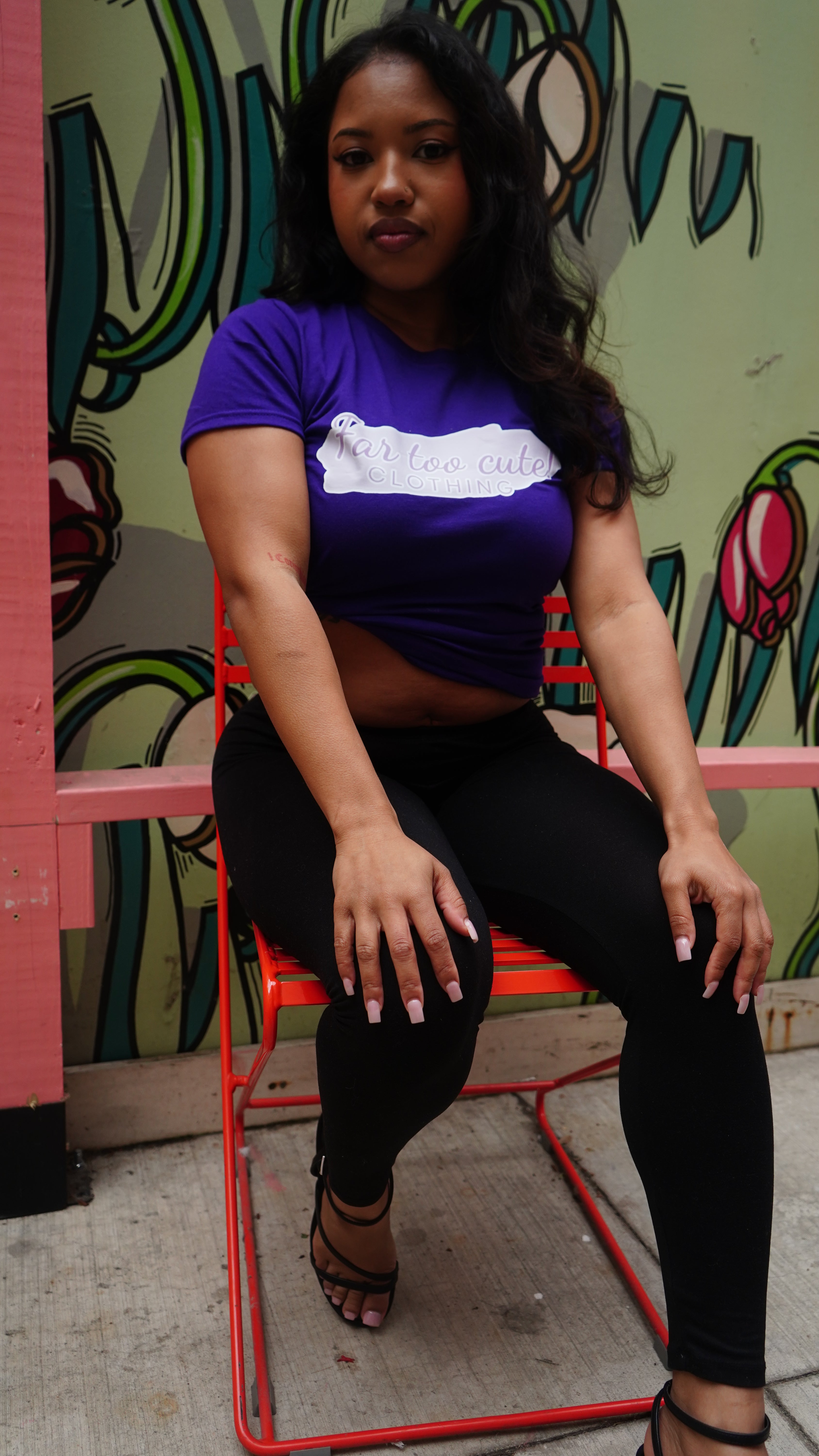 Far Too Cute! T-shirt Purple